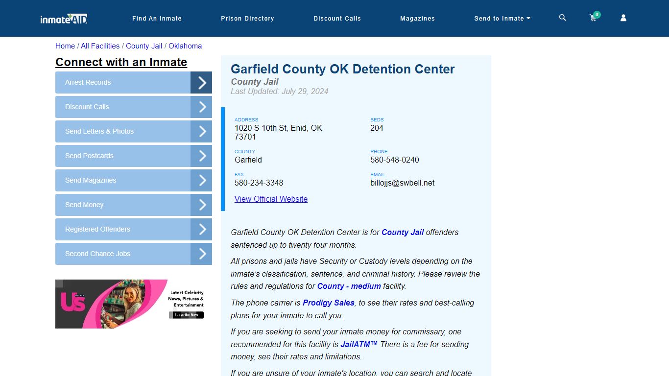 Garfield County OK Detention Center - Inmate Locator