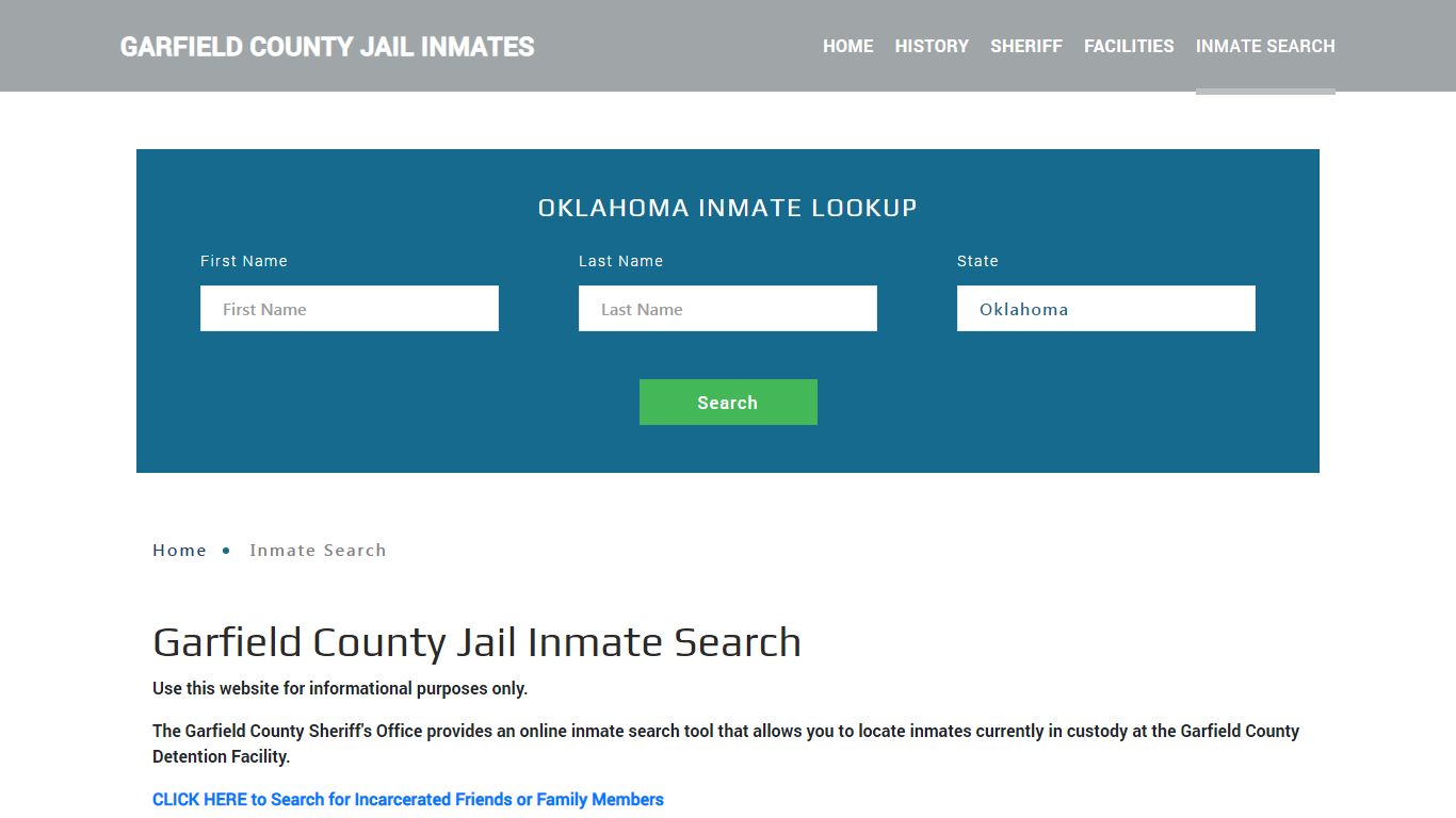 Garfield County, OK Detainee Lookup