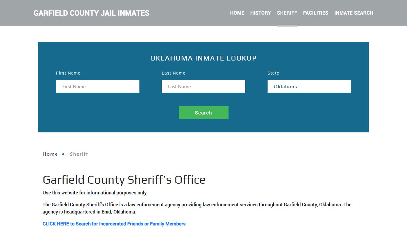 Garfield County Sheriff, OK Arrest Warrant Lookup